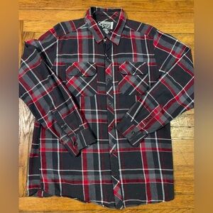 Empyre Plaid Flannel Shirt Button Down Grunge Skater Mens Large